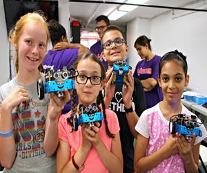 Launch Math + Science Centers offer exciting and educational one-week STEM summer camps for kids from Kindergarten to 7th grade (ages 5 to 12 years old). In mBot Robotics camp,  kids build, program, and keep their very own autonomous roving robots!