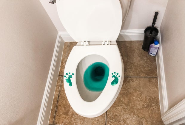 Funny Leprechaun Tricks and Traps for St. Patrick's Day Fun: Oh no, a Leprechaun left footprints in the bathroom!