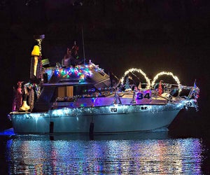 The Huntington Lighthouse Parade of Lights is a spectacular sight. Photo courtesy Huntington Lighthouse
