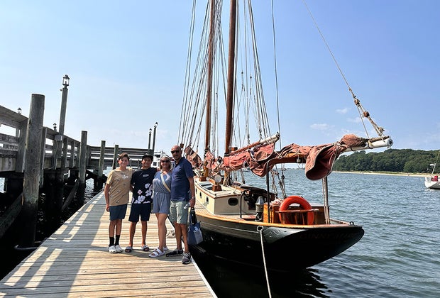 The Ginny Marie for a sail around Port Jefferson Harbor.: Best Cute Town on Long Island