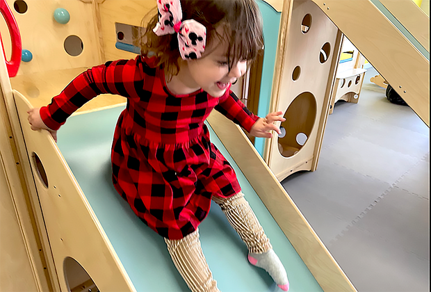 Speed down the slippery slide. Indoor Playground La La Land Opens in Babylon
