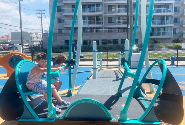 Magnolia Park Playground Debuts in Long Beach: This unique swing allows kids to ride while still in their wheelchair.