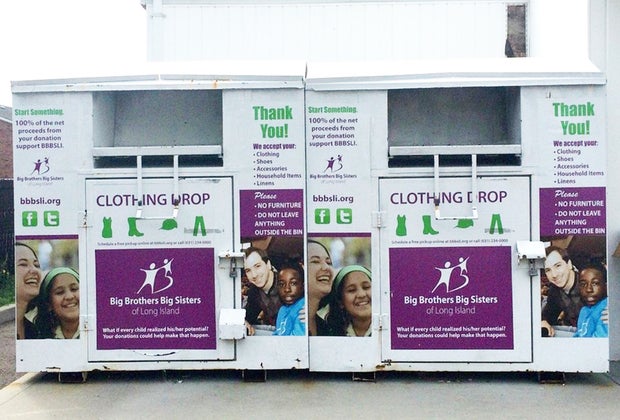Find a Big Brothers Big Sisters donation bin throughout Long Island