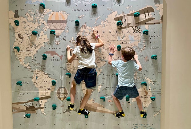 Madeline’s Play Cafe: climbing wall