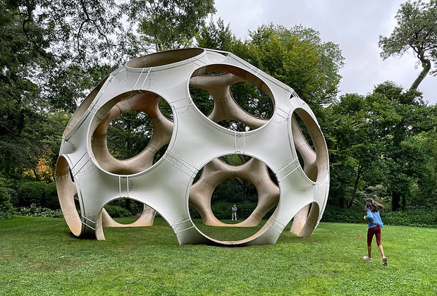 Buckminster Fuller's Fly's Eye Dome installed at LongHouse Reserve on Long Island