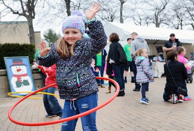 Photo of child with hula hoop at Winterfest - February Winter Vacation