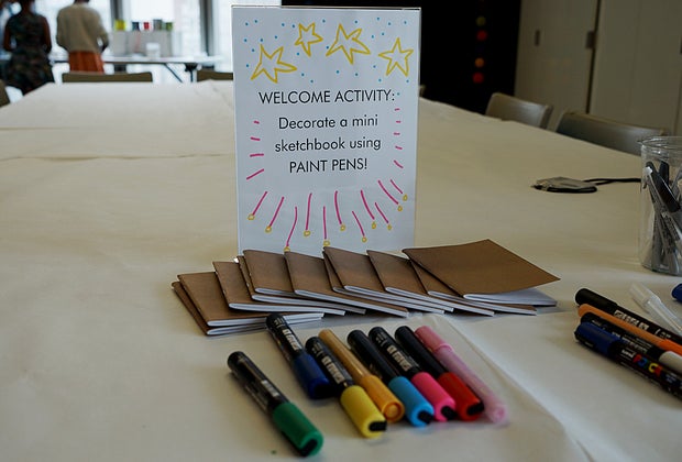 Birthday party in NYC at the Museum of Arts and Design art materials