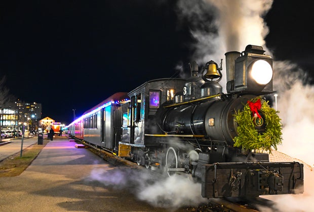 Photo of Holiday Express Christmas Train in Portland, Maine.