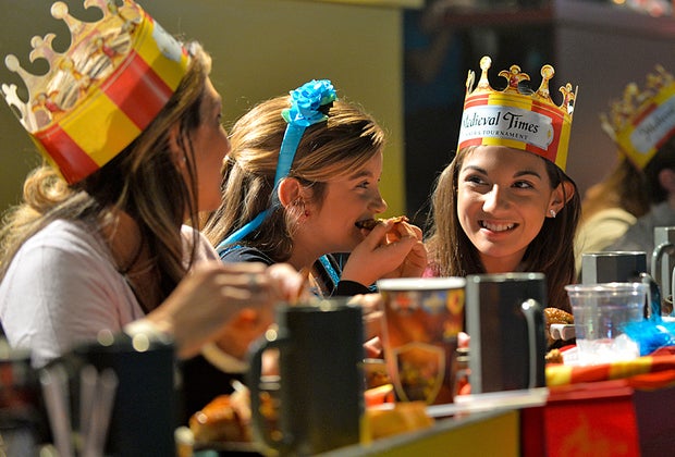 Medieval Times: Girls eating their meal