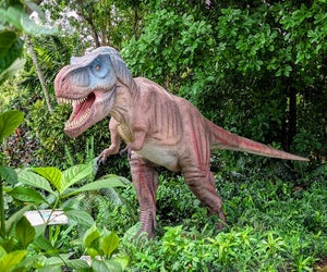 Come for story time, stay for the dinos at Flamingo Gardens. Photo courtesy of the venue