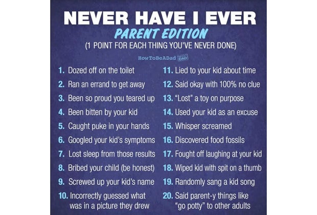 parenting never have I ever meme