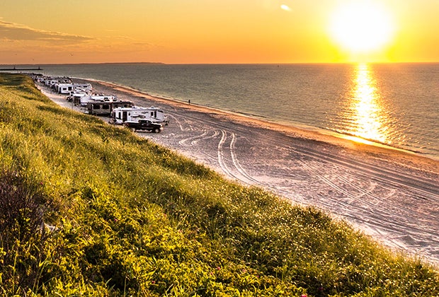 Enjoy Montauk County Park at sunset durng your camping trip on Long Island