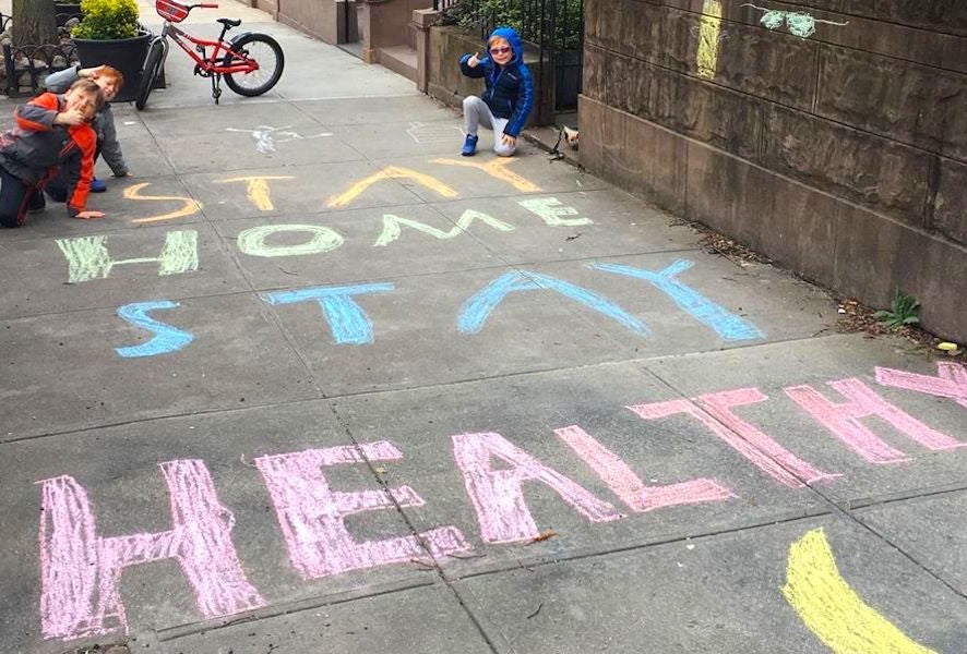 20 Ways Kids and Teens Can Help Others During Coronavirus Outbreak Kids in Brooklyn leave helpful reminders for neighbors. Photo courtesy of Julia Morrill
