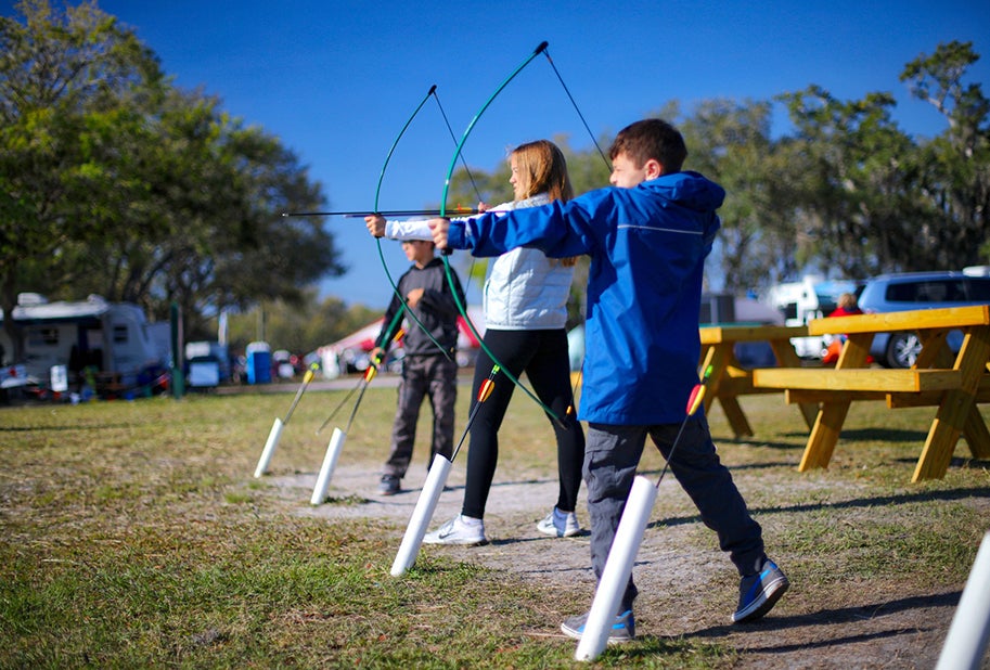 Florida Campgrounds with Extra Entertainment for Kids Florida campground Westgate River Ranch offers amazing extras, like archery. Photo courtesy of Westgate River Ranch