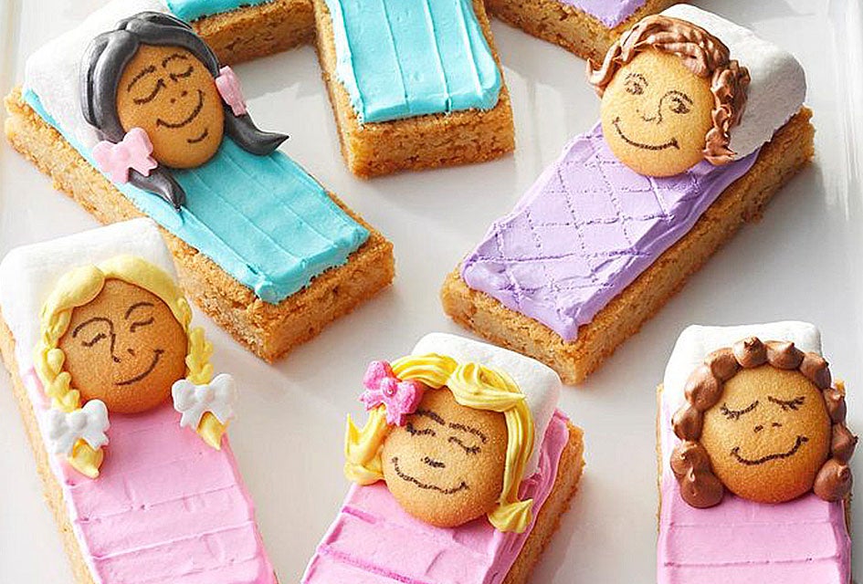 20 Summer Sleepover Games and Sleepover Snacks Make cute and delicious Sleeping Bag Blondies. Photo courtesy of Taste of Home