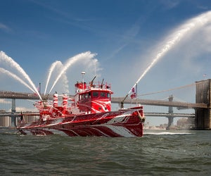 Tauba Auerbach's Flow Separation will be at Brooklyn Bridge Park, Pier 6, July 1 through August 12. Photo by Nicholas Knight for the Public Art Fund
