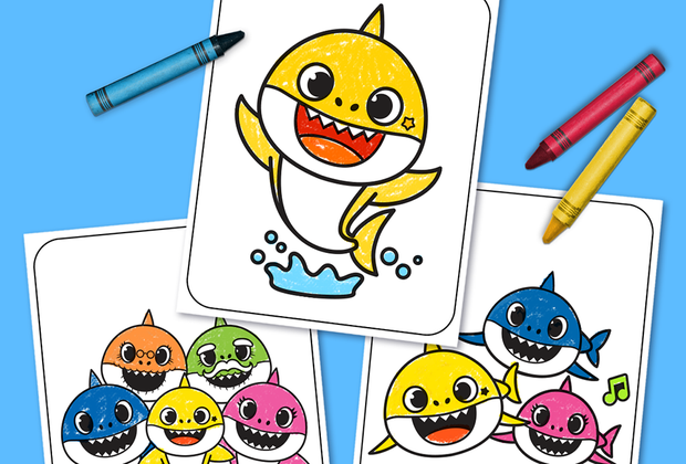 Baby Shark coloring pages will delight your tot, even if the song bores you to tears.