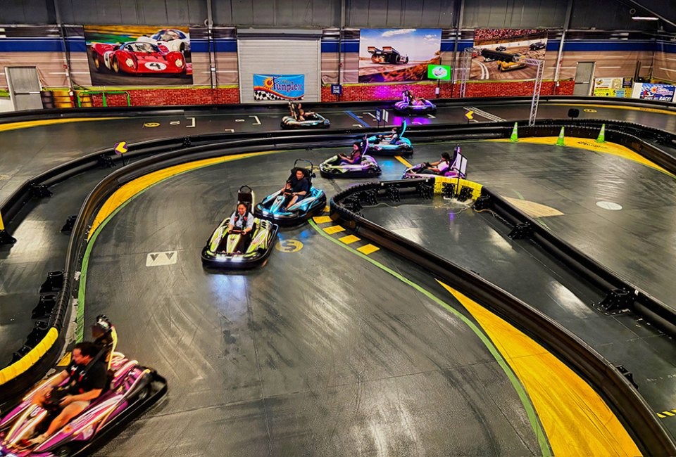 The Funplex is a perfect go-kart track for less-experienced drivers. Photo courtesy of the venue.