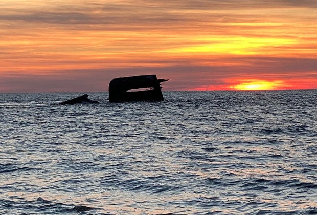 the Concrete Ship at Sunset Beach