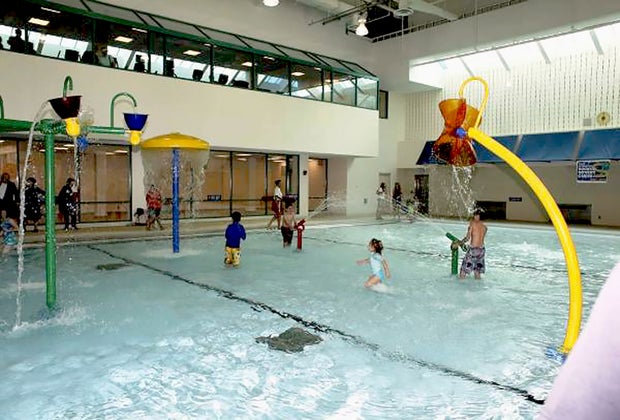 Splash and play at the indoor pool at the North Hempstead Aquatics Center