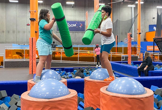 Photo of children over foam pit in Sky Zone - Norwalk, CT.