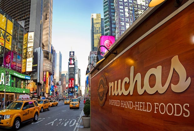 Nuchas food cart in Times Square
