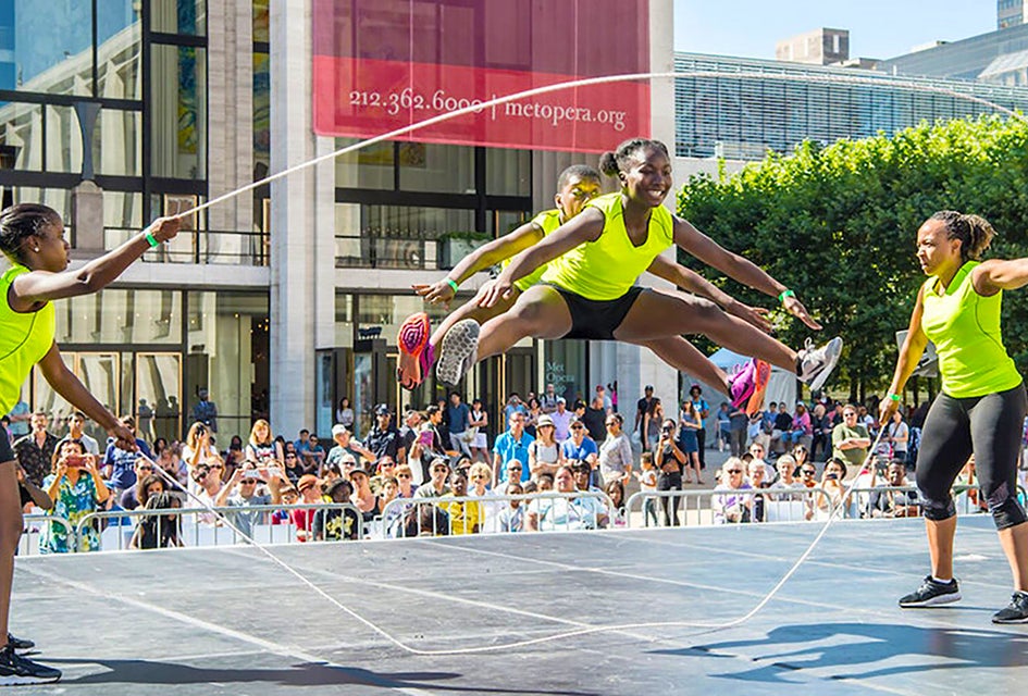 Best Things To Do in NYC with Kids August 2025 See Double Dutch routines from championship teams at Lincoln Center. Photo by Photo by Kevin Yatarola