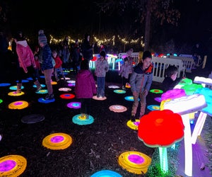 The Bronx Zoo's Holiday Lights include plenty of interactive installations to explore with kids in tow. Photo by Ally Noel
