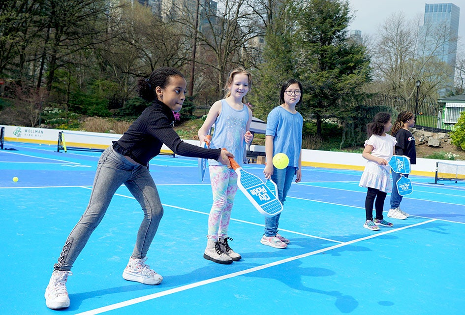 Serve Up Some Fun Playing Pickleball, Tennis, and Pingpong in NYC When it's too hot to skate, CityPickle's transforms Wollman Rink into a pickleball paradise. Photo by Jody Mercier