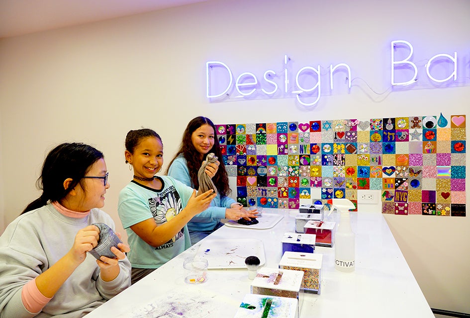 Date Night Drop-Off Child Care in NYC for Kids The staff at Genius Gems will entertain kids while adults have a night on the town while our dedicated staff guides your child through all that Genius Gems has to offer. Photo by Jody Mecier