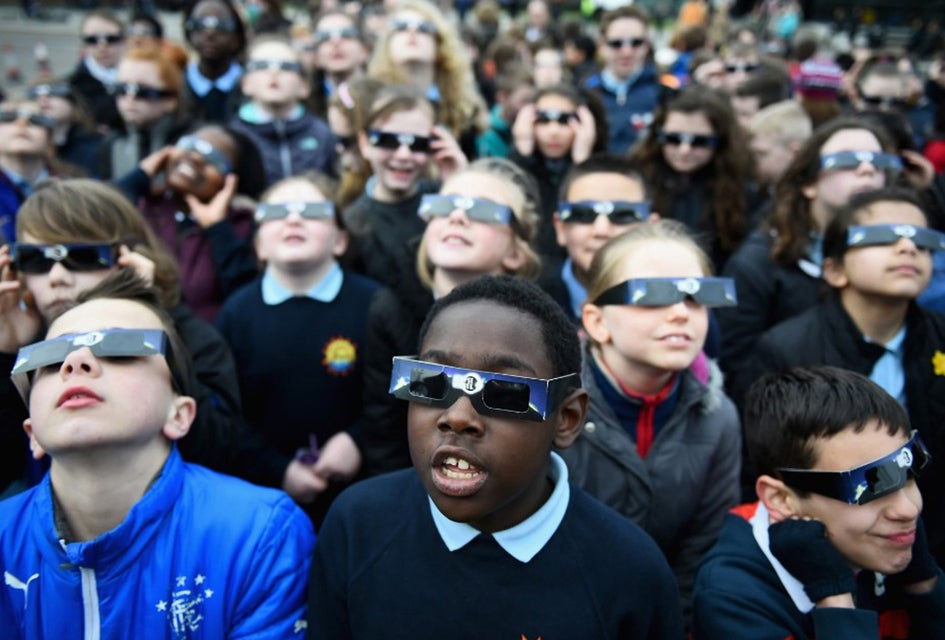 Protect little eyes when viewing the eclipse. Photo by Mark Margolis via The American Astronomical Society