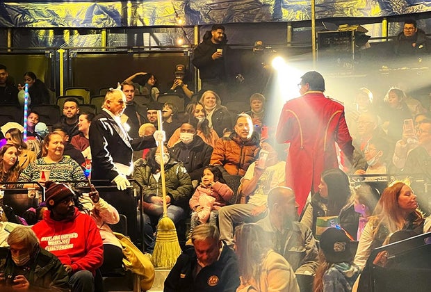 The audience is part of the action at Flip Circus