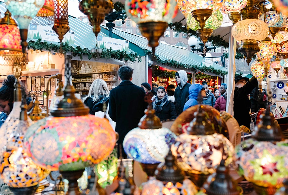 After a pandemic-induced hiatus, the Union Square Holiday Market is back for a 2021 run. Photo courtesy of Urbanspace