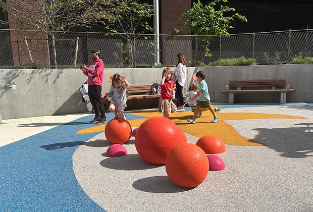 Pacific Park Playground in NYC: Bouncy balls