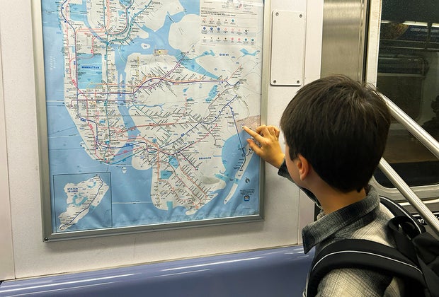 Navigate NYC with Kids: Boy on the NYC Subway