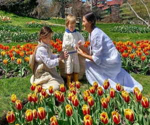 Nab a day pass to see Monhonk Mountain House's beautiful gardens in the spring. Photo courtesy of the resort