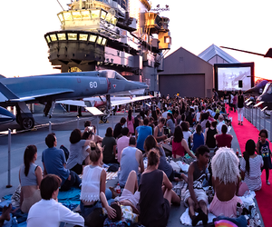 Watch a movie on the deck of the majestic Intrepid. Photo courtesy of the Intrepid 