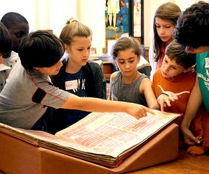 Camp History lets tweens get up close with archival material at the New-York Historical Society. Photo courtesy of the camp