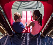 A double slide at Jonathan's Dream. Photo courtesy of O'Brien and Sons Landscape Structures