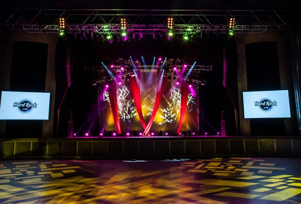 a stage at the Hard Rock Live