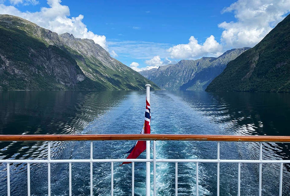 Take a scenic boat ride through the breathtaking fjords. 