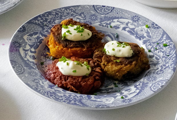 Plate of Latkes - Fry up traditional Hanukkah foods like latkes (potato pancakes).