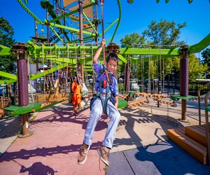 Check out the amazing WildWorks Ropes Course at the entrance to the Philadelphia Zoo.Photo by J. Fusco for Visit Philadelphia