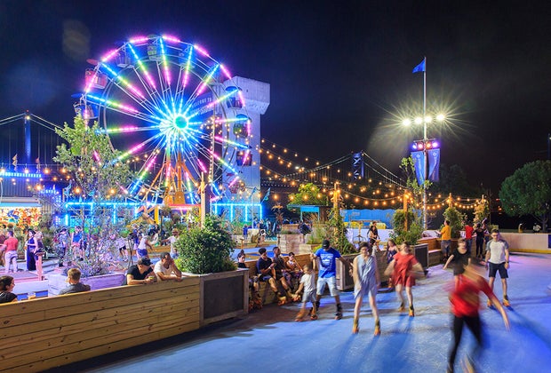 Blue Cross RiverRink Summerfest. roller skating Visiting Philadelphia with Kids: 3 Day Itinerary from a Local