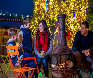 Enjoy the holidays under the lights at Blue Cross RiverRink Winterfest. Photo by J. Fusco for VISIT PHILADELPHIA®