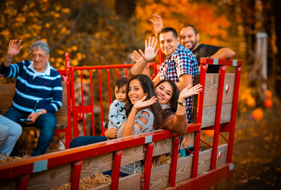 Have you ever visited a witch's house? Families can take a hayride to see Linvilla Orchard's friendly witch. Photo courtesy of Linvilla Orchard's