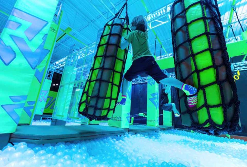 Put your skills to the test on the obstacle course at Urban Air. Photo courtesy of Urban Air