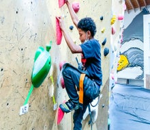 Obstacle courses and climbing gyms provide indoor fun for big kids. Photo courtesy of Brooklyn Boulders