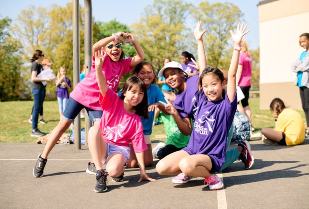Photo of girls from Girls on the Run Hartford afterschool programs.