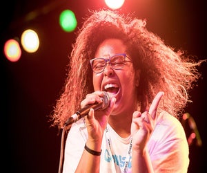 Kids can find their voice at art camps in Fairfield County. Photo courtesy of School of Rock in Fairfield